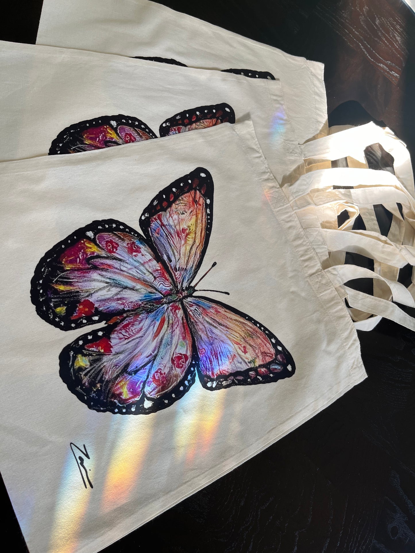 The Rainbow Butterfly Tote Bag