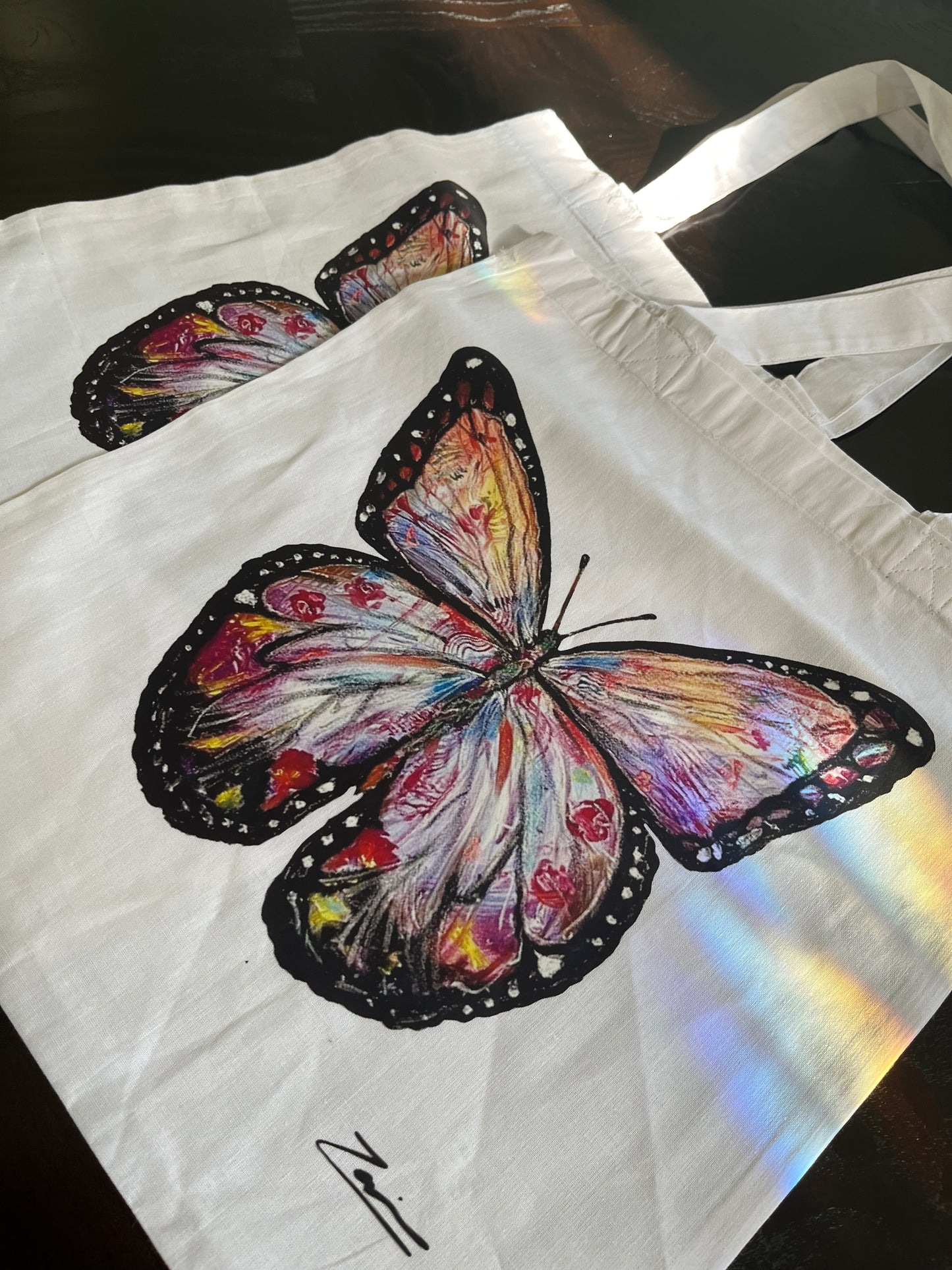 The Rainbow Butterfly Tote Bag